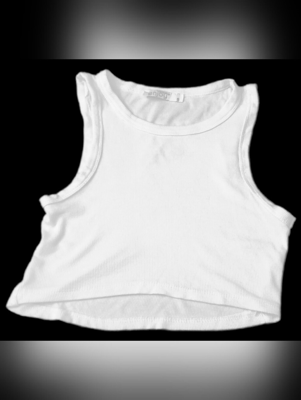 #KB30 White Kids Ribbed Tank Top